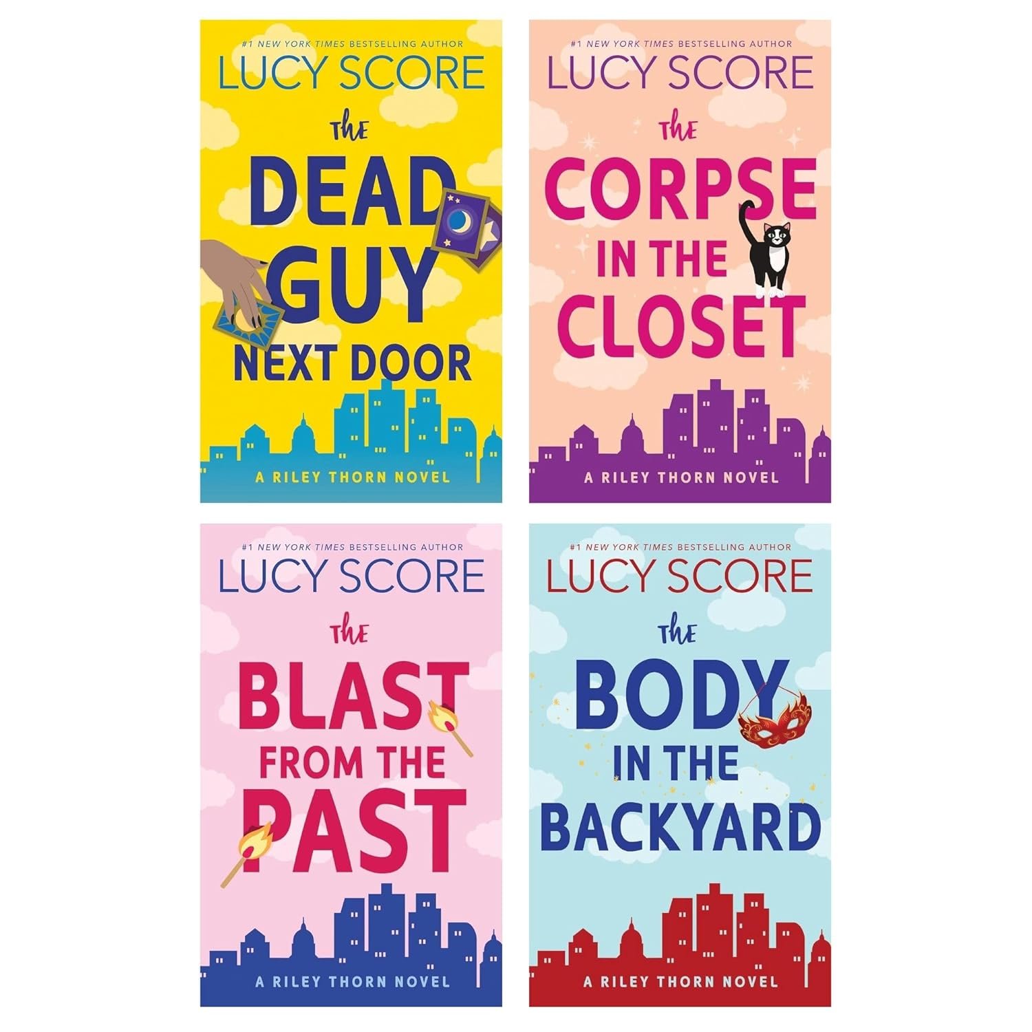 Riley Thorn Series 4 Book Collection - The Dead Guy Next Door, The Corpse in the Closet, The Blast from the Past, The Body in the Backyard
