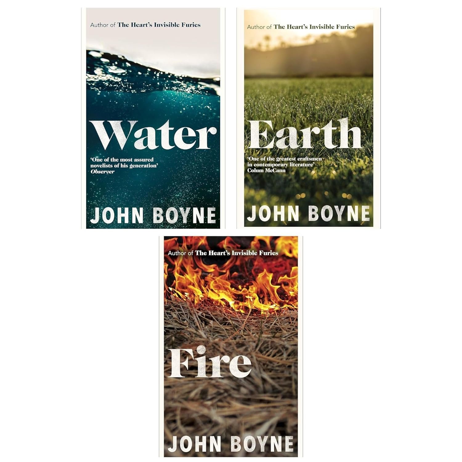 John Boyne 3-Book Hardcover Collection: Water, Earth & Fire – Gripping Novels from the Bestselling Author of The Heart's Invisible Furies
